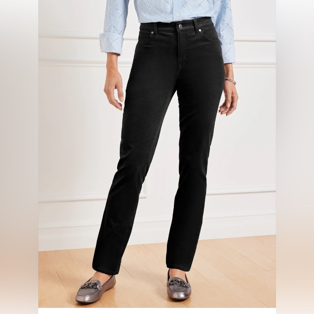 Talbots Corduroy Staight Leg Pants Women's Black Size 10P